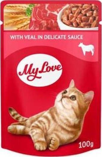 My Love Sos İçinde Dana Etli Pouch Kedi Maması 100 Gr