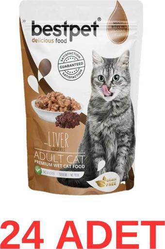 Bestpet Jelly Pouch Ciğer Etli Yetişkin Kedi Konservesi 85 Gr 24 Adet