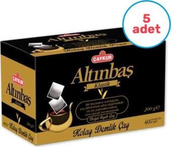 Çaykur Altınbaş Klasik Demlik Poşet Çay 200Gr 40 Demlik (5 Paket)