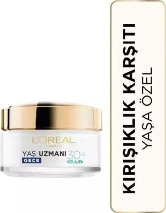 L'Oréal Paris Yaş Uzmanı 30+ Kırışıklık Karşıtı Nemlendirici Gece Kremi