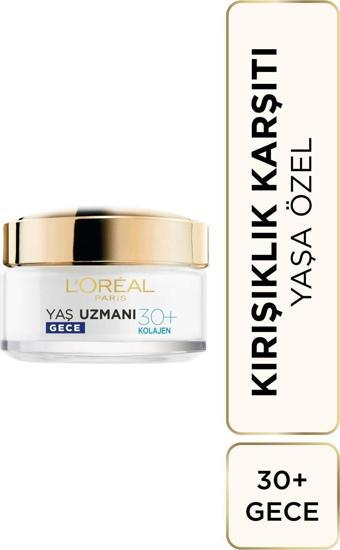 L'Oréal Paris Yaş Uzmanı 30+ Kırışıklık Karşıtı Nemlendirici Gece Kremi