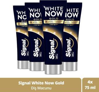 Signal White Now Gold Beyazlatıcı Işıltı Diş Macunu 75Ml X4