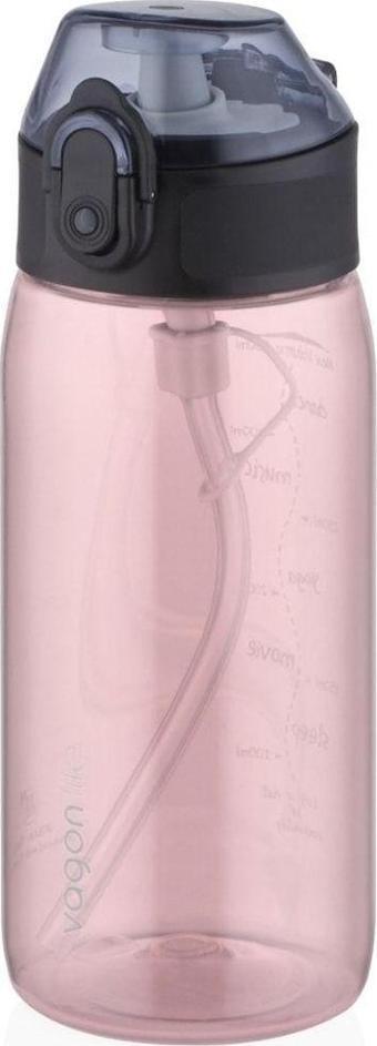 Vagonlife 450ml Yeni Koleksiyon Mini Boy Şeffaf Gövdeli Pipetli (ısırılmaz) Tritan Su Matarası
