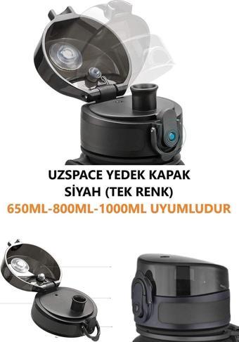 Uzspace 650-800-1000ml -uyumlu Yedek Kapak --sadece Ile Uyumludur--tek Renk Siyah