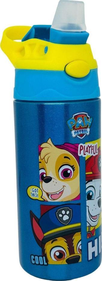 Wiggle Paw Patrol Çelik Kalın Silikon Pipetli Okul Su Matarası