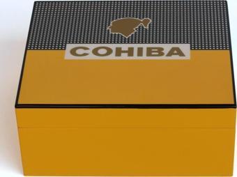 Cohiba Sarı-Gri Nokta Desenli Humidor Puro Kutusu