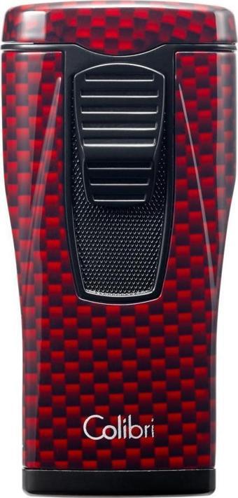 Colibri Monaco 3 Torch Pürmüz Kırmızı Karbon Fiber Puro Çakmağı