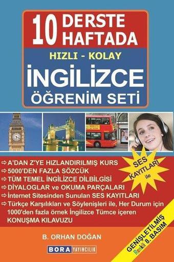 10 Derste/10 Haftada Hızlı Kolay İngilizce Öğrenim Seti - Bekir Orhan Doğan - Bora Yayıncılık