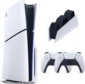 Sony Playstation 5 Slim CD 3 TB (1TB+2TB) + 2. DualSense + Sarj istasyonu 3TB Ps5 (İthalatçı Garantili)