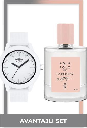 Aqua Di Polo 1987 La Rocca Sense Edp 50 ml & Kadın Saat Seti Stwx000114