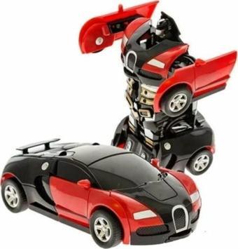 Buldum Oyuncak Otomatik Robota Dönüşen Araba Kırmızı Renk Kutulu