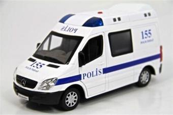 Vardem 1:32 Işıklı Sesli Metal Polis Arabası (Mercedes Benz Sprinter) /