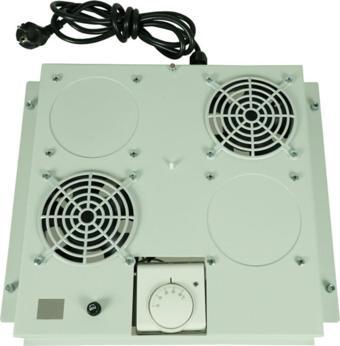 2'li Rack Kabinet Fan Modülü Termostatlı Ral 7035 Gri 2 Yıl Üretici Garantili