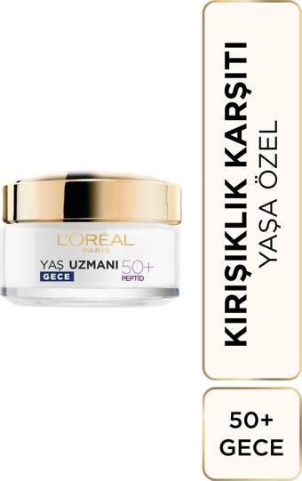 L'Oréal Paris Yaş Uzmanı 50+ Kırışıklık Karşıtı Yenileyici Gece Kremi