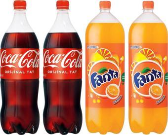 Coca-Cola 2,5 lt (2 Ad) + Fanta Portakal 2,5 lt (2 Ad) / 4 lü Set