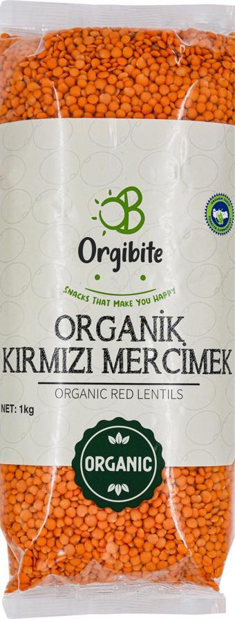 Orgibite Organik Kırmızı Mercimek 1 Kg Paket