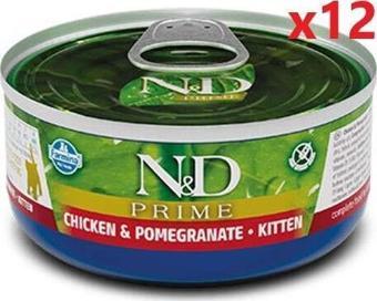 N&D Tahılsız Tavuk & Nar Kitten Kedi Konservesi 70 gr * 12 Adet