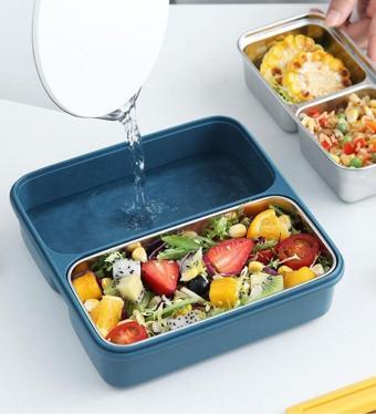 Vagonlife 950ml Yeni Koleksiyon Tek Katlı 3 Bölmeli Çelik Sefer Tası Yemek Kutusu