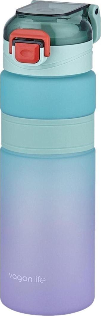Vagonlife 800ml Çift Renk Kaydırmaz Silikon Gövde Motivasyon Su Matarası Sticker Hediyeli