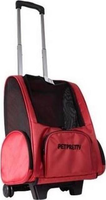 Petpretty ÇEKÇEKLİ SIRT ÇANTASI KIRMIZI 32X28X46 Cm
