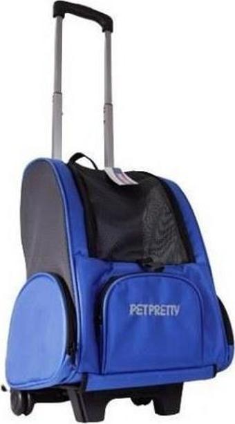 Petpretty ÇEKÇEKLİ SIRT ÇANTASI MAVİ 32X28X46 Cm