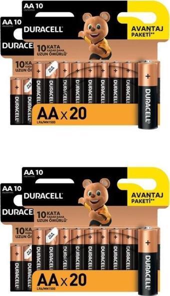 Duracell Alkalin AA Kalem Piller, 40 Lı Paket