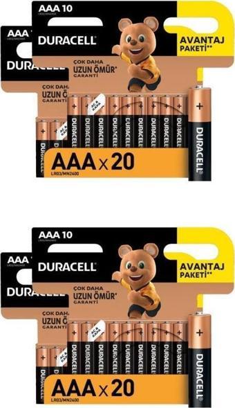 Duracell Alkalin AAA İnce Kalem Piller, 40 Lı Paket