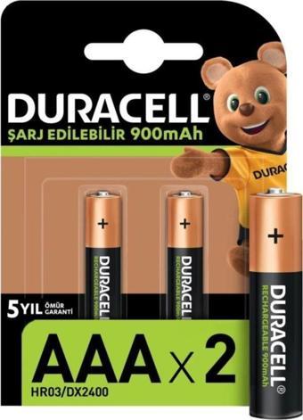 Duracell Şarj Edilebilir Turbo Aaa Kalem Piller, 2 Adet 900 Mah Pil