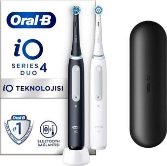 Oral-B iO 4 Şarjlı Diş Fırçası Seti 2'li - Mat Siyah / Beyaz