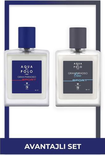 Aqua Di Polo 1987 Gran Paradiso Blue Sport Ve Gran Paradiso Sport 50 ml 2'li Erkek Parfüm Seti 