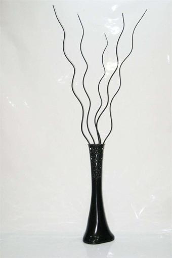 M3Decorium 60 cm Desenli Siyah Vazo 5 Adet Siyah Dal