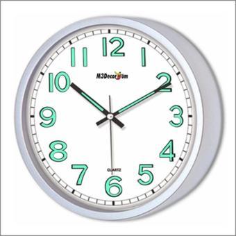 M3Decorium Fosforlu Mat Metalik Dekorasyona Uyumlu 22 cm Duvar Saati