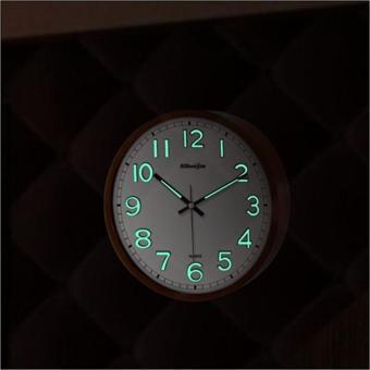 M3Decorium Sessiz Kayar Saniyeli Fosforlu 22 Cm Karanlıkta Okunabilen Ahşap Dekor Mineral Camlı Duvar Saati