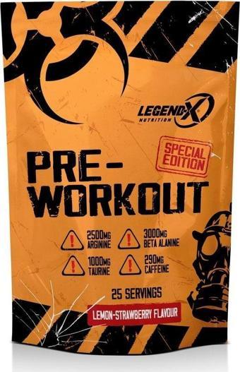 Legend-X Nutrıtıon Pre Work Out Limon Çilek Aromalı 25 Servis 250 Gr