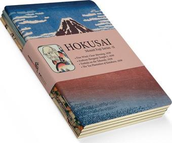 Hokusai 4'lü Defter Seti 2 - Mount Fuji Series Iı - Çizgisiz - 64 Sayfa - 14x21cm