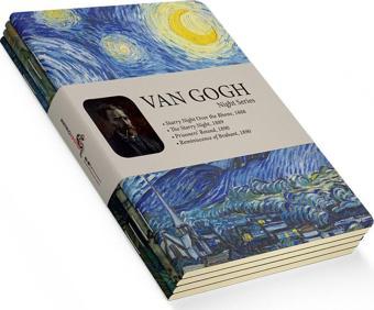 Van Gogh 4'lü Defter Seti 1 - Night Series - Çizgisiz - 48 Sayfa - 10,5x14cm