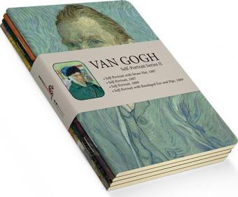 Van Gogh 4'lü Defter Seti 5 - Self-portrait Series Iı - Çizgisiz - 64 Sayfa - 14x21cm