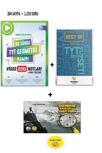 Rehber Matematik 49 Günde TYT Geometri Video Ders Notları + TYT 5'li Best Of Deneme (Deneme Takip Defteri Hediyeli) - Rehber Matematik