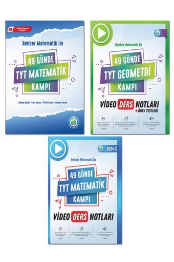 Rehber Matematik 49 Günde TYT Matematik Kampı, Matematik ve Geometri Video Ders Notları 3 Kitap Set - Rehber Matematik