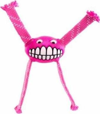 Rogz Toyz Grinz Flossy Gülen Surat Diş Bakım Köpek Oyuncağı Pembe Small 16.5 Cm