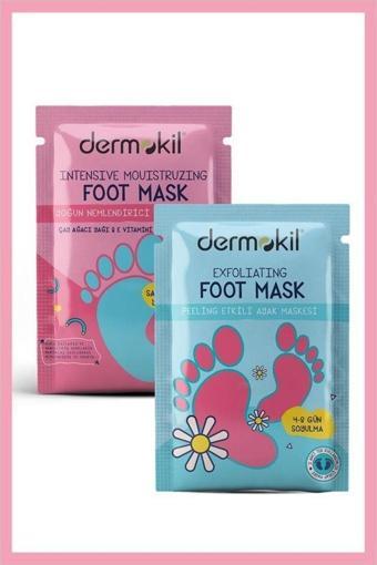 Dermokil Peeling Etkili ( Soyulabilir ) Ayak Maskesi + Yoğun Nemlendirici Ayak Maskesi 2 ' Li Set