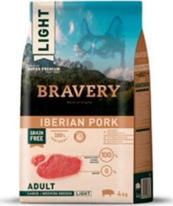 Bravery Iberian Pork Büyük ve Orta Irk Domuz Etli Tahılsız Light Yetişkin Köpek Maması 12 Kg