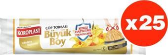 Koroplast Koku Hapsetme Vanilya Büzgülü Büyük Boy 10lu Çöp Torbası X 25 Paket (65x70 Cm)