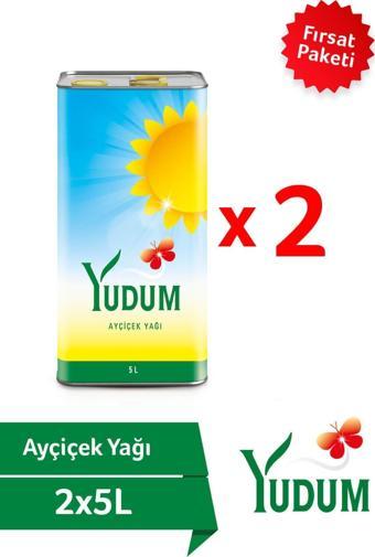 Yudum Ayçiçek Yağı Teneke 5 Lt 2'li Set