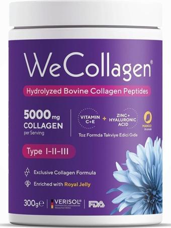 Wecollagen Toz 5000 Mg Kolajen Tip1 - 2 - 3 Arı Sütü Biotin %100 Saf Ve Doğal Diyet Takviyesi 30 Gün