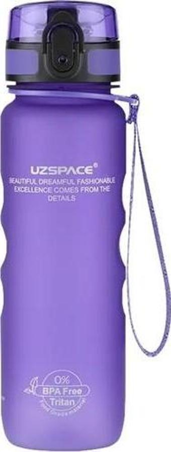 Uzspace 500ML Tutma Destekli Soft-Touch Tritan Su Matarası (Mor) 1215