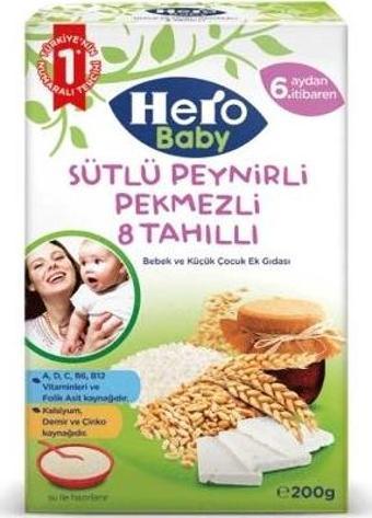 Hero Baby Sütlü Peynirli-Pekmez 8 Tahıllı 200 Gr.