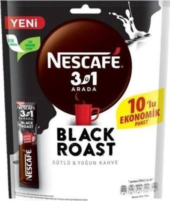 Nescafe 3U1 Arada Black Roast 10'lu 15 Gr. (12'li)