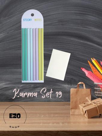 Ezoshop 2 Li Set Uzun Şerit Ve Karenot Küçük Boy Seffaf Yapiskanli Not Kagidi Kirtasiye Post It Karma Set 19