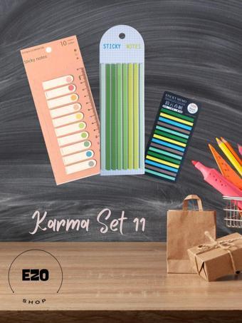 Ezoshop 3lü Set Postit Uzun Kısa Serit Seffaf Yapiskanli Not Kagidi Kitap Ayraç Post it Karma Set 11